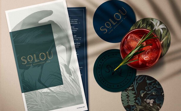 So Lou Menu with Coasters