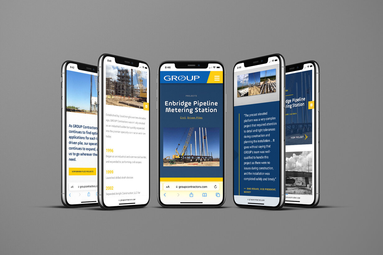 Updated GROUP website on phones