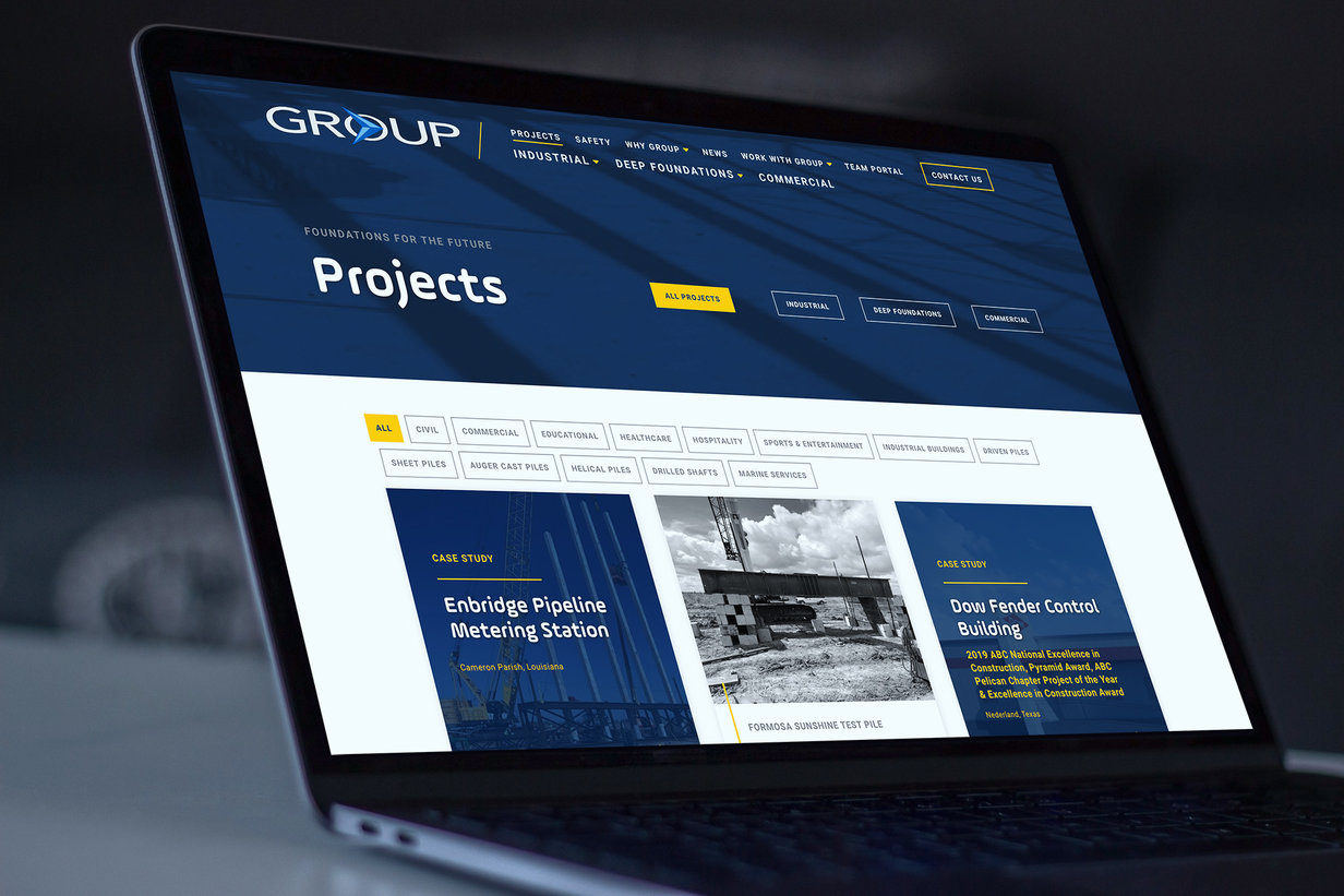 GROUP Projects Landing Page Mockup