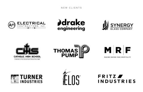 2020 Xdesign Year in Review New Client Logos in Black