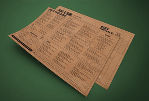 Phils Menu on Kraft Mockup