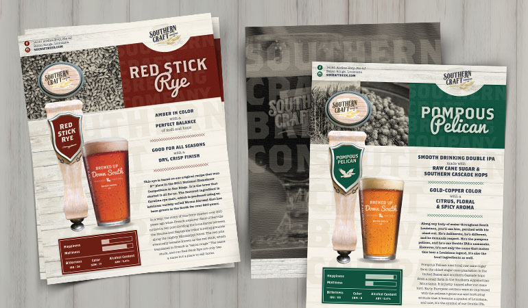 Southern Craft Brewing Co. Sales Sheets