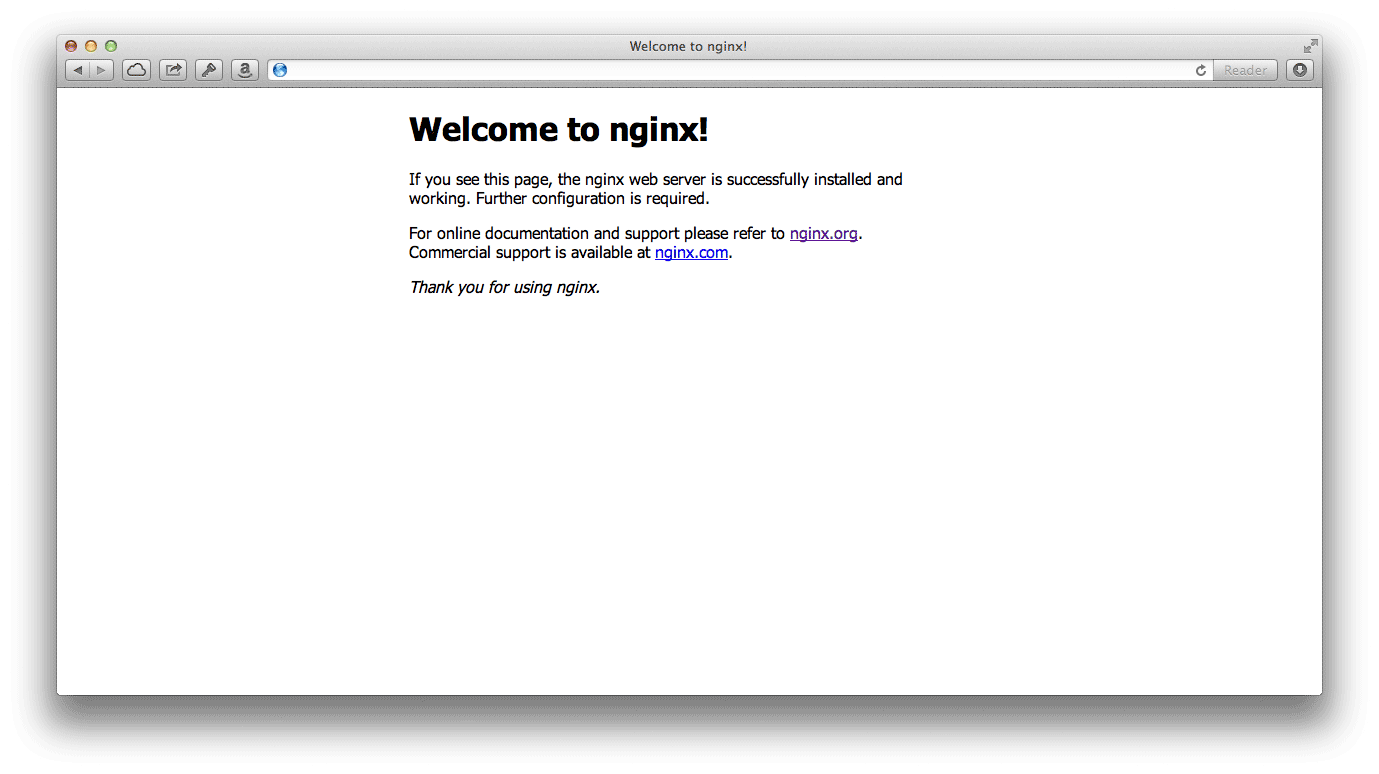 nginx welcome screen